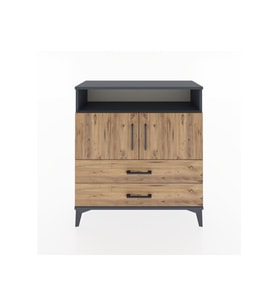 Arges Şifonyer 3 Raflı 2 Çekmeceli 2 Kapaklı 88x30x96 Antrasit-Çam