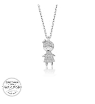 Aya Diamond Swarovski Taşlı Gümüş Kalp Tektaş Bayan Kolye