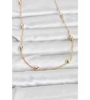 Mey İthalat® CM 14K Renk Topçuklu Burgu Zincir Model 60 cm Kadın Kolye