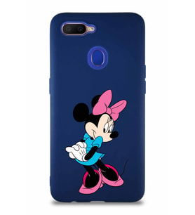 Oppo A5S Soft Premier Kapak Minnie Mouse-F Tasarımlı Silikon Kılıf - Lacivert (Şeffaf)