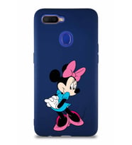 Oppo A5S Soft Premier Kapak Minnie Mouse-F Tasarımlı Silikon Kılıf - Lacivert (Şeffaf)