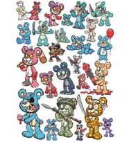 Korkunç Hayvanlar Sticker Set 2 20 Parça Telefon, Tablet, Defter, Laptop Sticker