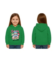 Unisex Labubu Baskılı Çocuk Swaetshirt Kapüşonlu 3 İplik Şardonlu (Yeşil)
