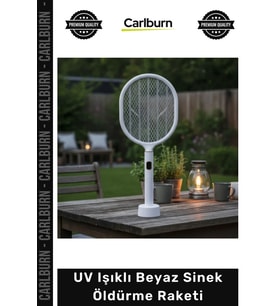 #SinekRaketi Garantili Etkili USB Şarjlı Standlı Şarj Göstergeli UV Işıklı Beyaz Sinek Öldürme Raket