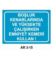 YÜKSEKTEN DÜŞME TEHLİKESİ İŞ GÜVENLİĞİ UYARI LEVHASI 1 ADET PVC 21 X 29CM