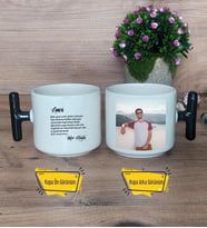 Amca Kupa Bardak Fotoğraflı T Siyah Kulplu Amcaya Doğum Günü Hediyesi