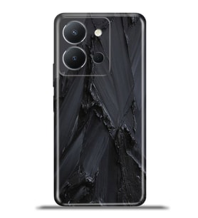 Vivo Y36 Kapak HD Renkli Dizayn Silikon Kılıf - Siyah Beton