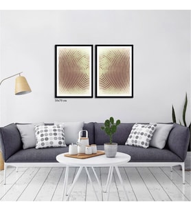 Çerçeveli Doku Efektli Tablo Seti 105x70 cm