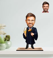 Kişiye Özel Hakim Temalı Karikatür Ahşap Biblo