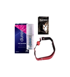 Durex Intense Kadın Uyarıcılı Jel + Kırmızı Deri Ağız Topu + Hediye