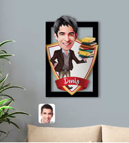 BK Gift Kişiye Özel İsimli Erkek Öğretmen Karikatürlü 3D Ahşap Tablo-1