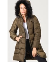 Dewberry Kadın %100 Polyester Kaban Haki Z6760 Katmanlı Kombin, Şehir ve Ofis Stili, Kazak ve Gömlek Kombini