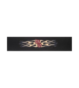 Planet Waves 64P05 6.4 cm Geniş Dokuma Gitar Askısı - Flaming Dice (Orta/Profesyonel Seviye) Alevli Zar Grafiği, Omuz Yükünü Azaltan Geniş Tasarım ve Sağlam Yapı