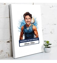Kişiye Özel Hediye Karikatürlü Erkek Su Topu Oyuncusu Kanvas Tablo