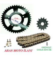 CF Moto SR 250 NK 250 Zincir Dişli Seti Oringli Gold Zincir- ARASMOTO (Siyah)