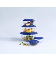 Kristalin Kase Servis 5 li Set Gece Mavisi  275ml -450 ml 1.1L -2.1L -3.5L