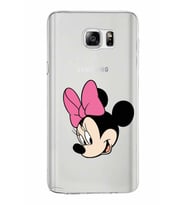 Samsung Galaxy Note 5 Kapak Minnie Mouse Tasarımlı Şeffaf Silikon Kılıf