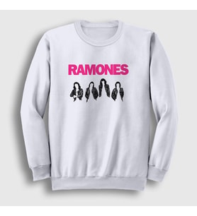 Presmono Unisex Beyaz Band V2 Ramones Sweatshirt 169510tt