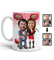 Kişiye Özel Ben Sana Mahkum Karikatürlü Kupa