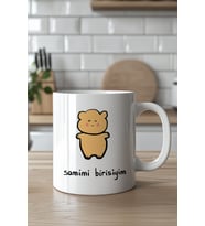 Sevimli Ayıcık Figürlü 330ml Baskılı Beyaz Seramik  Kupa Bardak