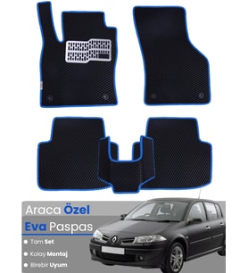 RENAULT MEGANE 2 HATCHBACK (2002-2008) Uyumlu EVA Paspas Tam Set–Oto Paspas,Araca Özel