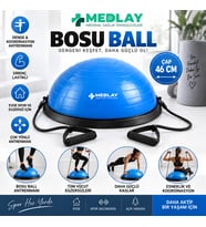 MEDLAY BOSU BALL - Direnç Lastikli Bosu Topu (ÇAP 46CM)