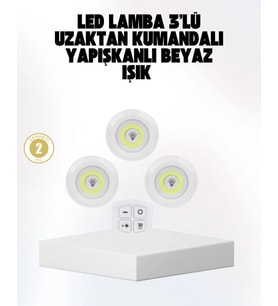 Kablosuz Gün Işığı 3’lü LED Spot Lamba Kumandalı