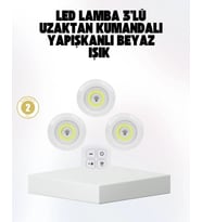 Kablosuz Gün Işığı 3’lü LED Spot Lamba Kumandalı