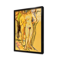 Two Nudes İn An Exotic Landscape Çerçeveli Cam Tablo