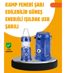 USB Şarjlı Çok Fonksiyonlu Kamp Feneri – Taşınabilir ve Dayanıklı