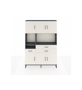 Arges Gardrop 9 Raflı 3 Çekmeceli 6 Kapaklı 132x30x195 Antrasit-Aytaşı