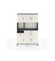 Arges Gardrop 9 Raflı 3 Çekmeceli 6 Kapaklı 132x30x195 Antrasit-Aytaşı