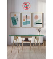 Dekoratif 3’lü Ahşap Tablo Seti  UV Baskı Çerçeveli Duvar Tablosu V20