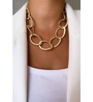 Kalın Halka Model Gold Renk Zincir Kolye