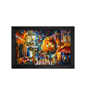Manzara Temalı Kanvas Tablo 80 x 110 cm Siyah Çerçeve