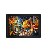Manzara Temalı Kanvas Tablo 80 x 110 cm Siyah Çerçeve