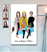 Kişiye Özel Bride To Be Bekarlığa Veda Karikatürlü Ahşap Tablo 30x47 Mod2