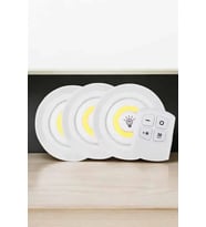 Spot Lamba Led Işık 3'lü Uzaktan Kumandalı Pilli Yapışkanlı Kablosuz