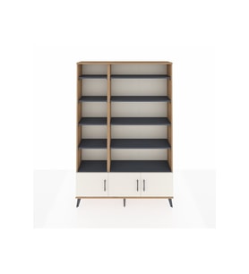 Arges Dolap 10 Raflı 3 Kapaklı 132x30x195 Çam-Aytaşı/Antrasit