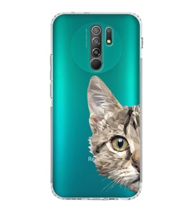 Xiaomi Redmi 9  Kamera Korumalı Kapak Catface Tasarımlı Şeffaf  Kılıf