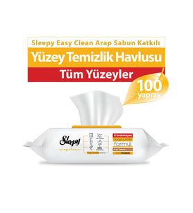 Sleepy Easy Clean Arap Sabunu Katkılı Yüzey Temizlik Havlusu 100 Adet - Standart