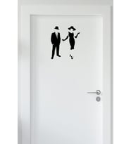 Wc Kapı Bay Sticker - Duvar Sticker 25 Cm