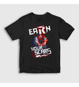 Presmono Unisex Çocuk Siyah Earn Your Scars Güreş Wwe Edge T-Shirt 521251tt