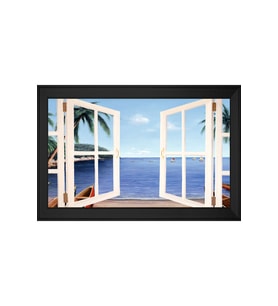 Manzara Temalı Kanvas Tablo 50 x 70 cm Siyah Çerçeve