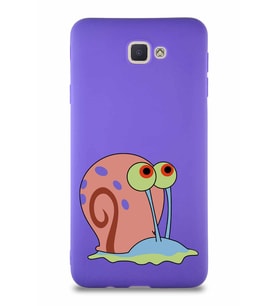 Samsung Galaxy J7 Prime 2 Soft Premier Kapak Salyangoz Gary Tasarımlı Silikon Kılıf - Mor (Şeffaf)