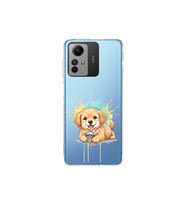 Redmi Note 12S ile Uyumlu Splash Köpek Tasarımlı Şeffaf Silikon Kılıf