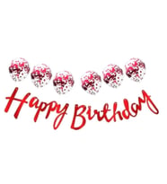 Metalize Happy Birthday Kırmızı Banner Set