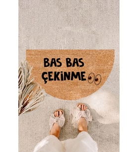 Bas Bas Çekinme Oval Kapı Önü Paspası Dış Kapı Paspas Koko Paspas Kıl Paspas Baskılı Paspas