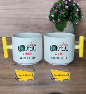 Ortopedi Uzmanı Kupa Bardak T Sarı Kulplu Tıp Bayramı Hediyesi