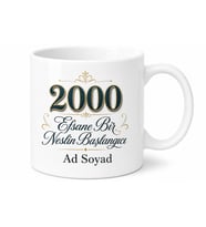 İsme Özel 2000 Doğumlu Yazılı Kupa Bardak Doğum Yılı Hediye